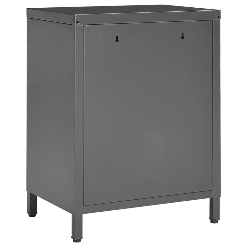 Nachtkastjes 2 st 40x30x54,5 cm staal en glas antracietkleurig MeubelReus