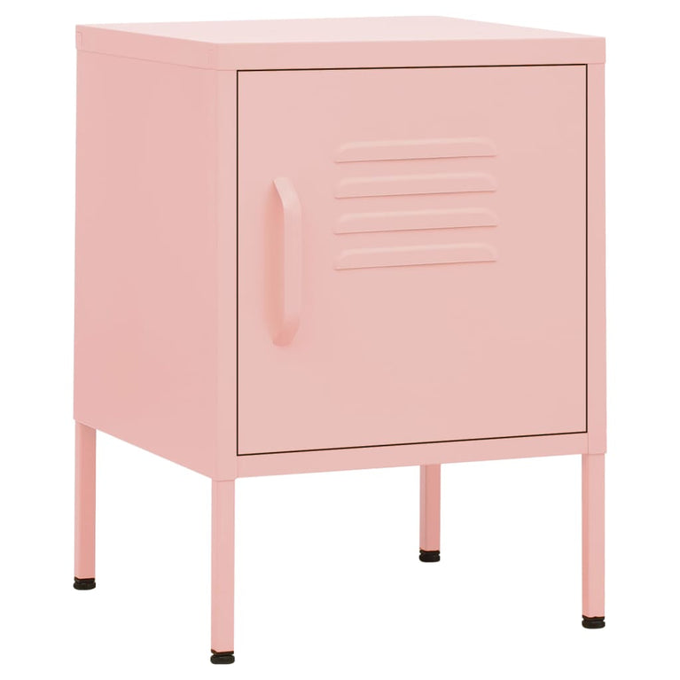 Nachtkastjes 2 st 35x35x51 cm staal roze MeubelReus