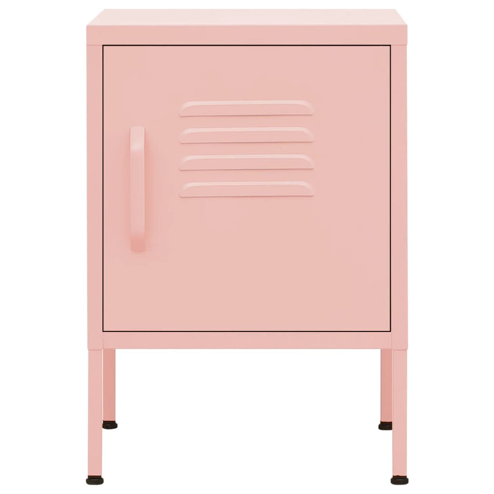 Nachtkastjes 2 st 35x35x51 cm staal roze MeubelReus