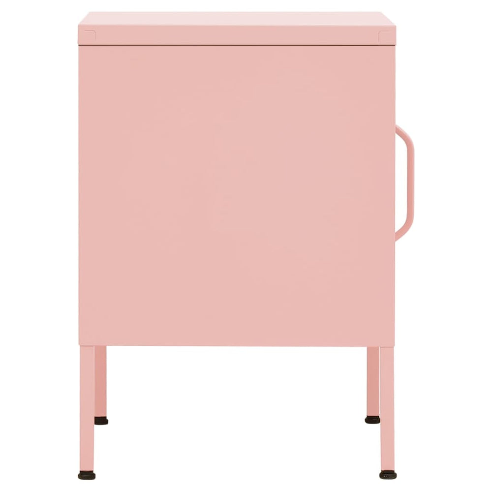 Nachtkastjes 2 st 35x35x51 cm staal roze MeubelReus