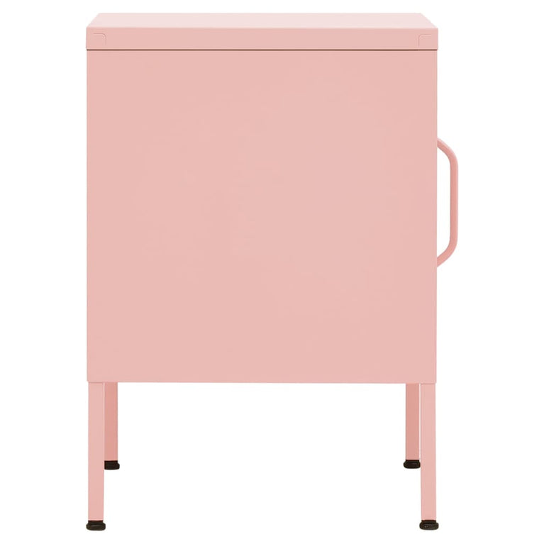 Nachtkastjes 2 st 35x35x51 cm staal roze MeubelReus