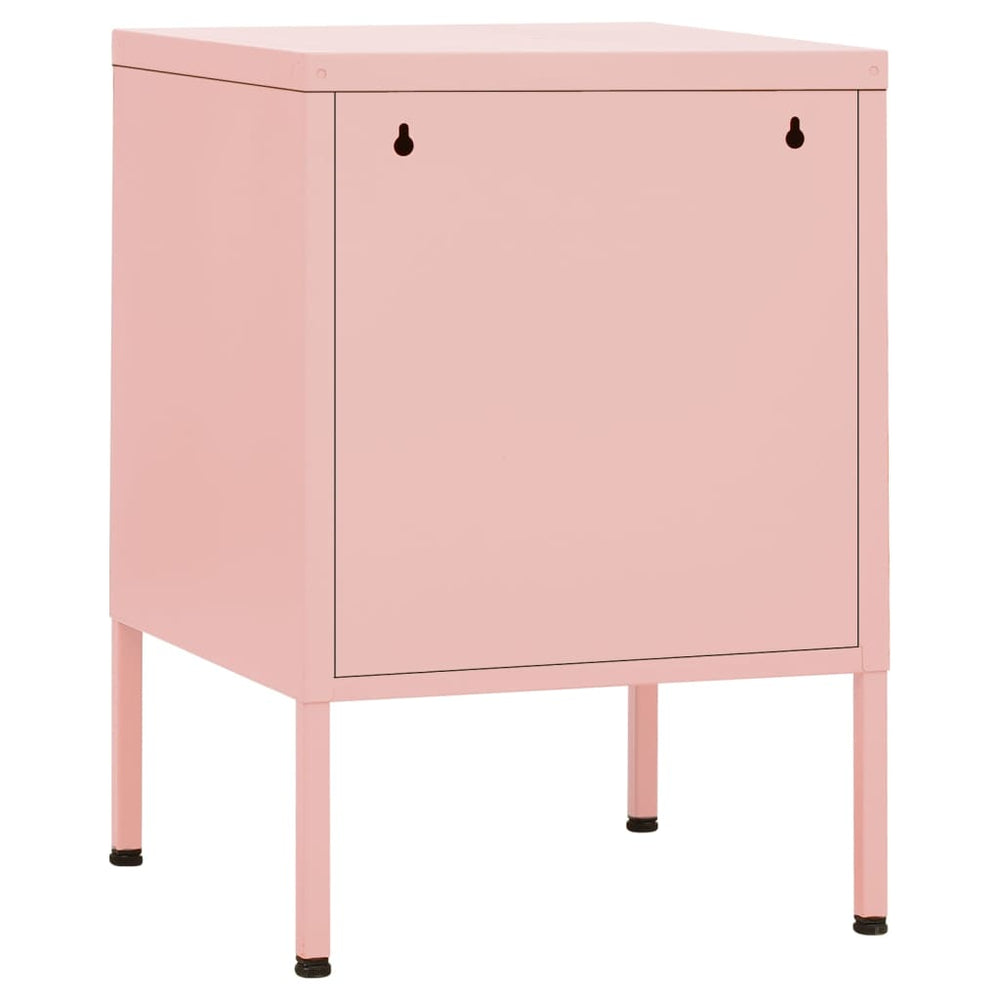 Nachtkastjes 2 st 35x35x51 cm staal roze MeubelReus
