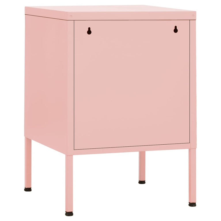 Nachtkastjes 2 st 35x35x51 cm staal roze MeubelReus