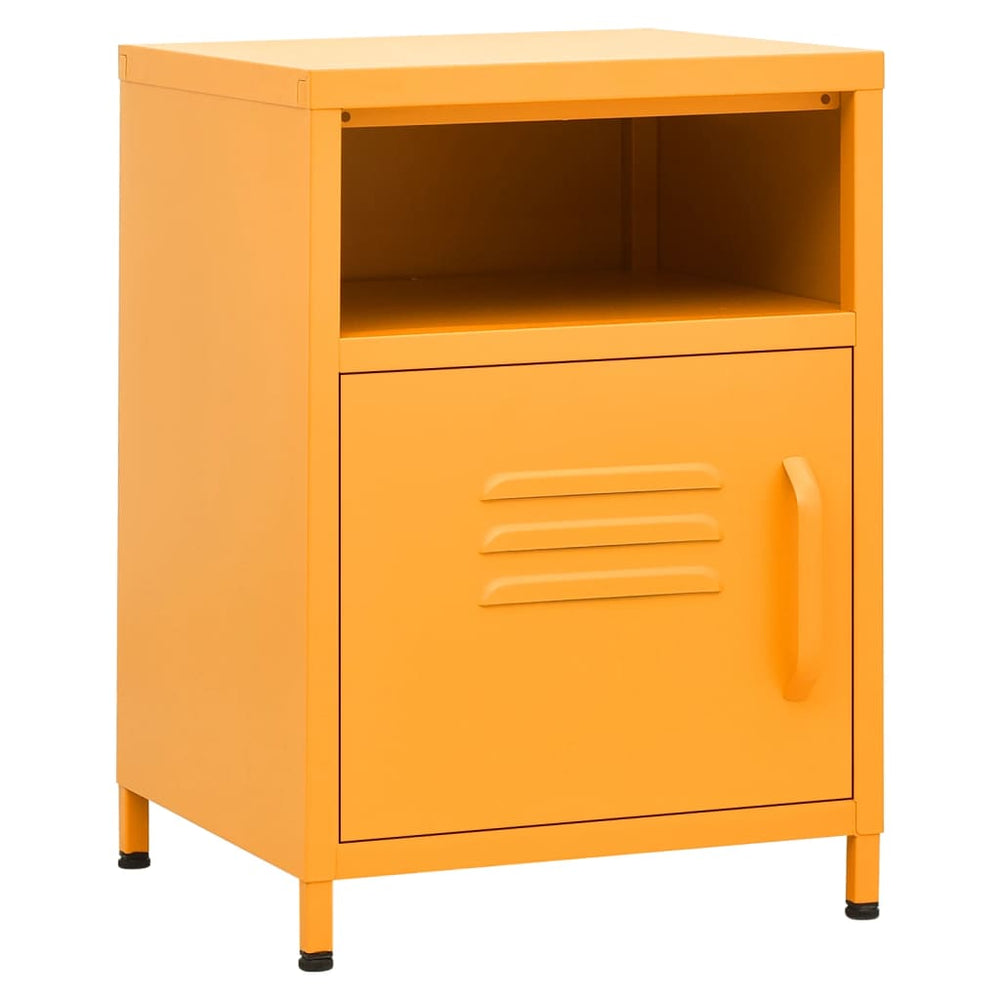 Nachtkastjes 2 st 35x35x51 cm staal mosterdgeel MeubelReus