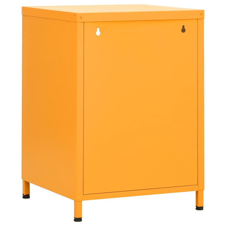 Nachtkastjes 2 st 35x35x51 cm staal mosterdgeel MeubelReus