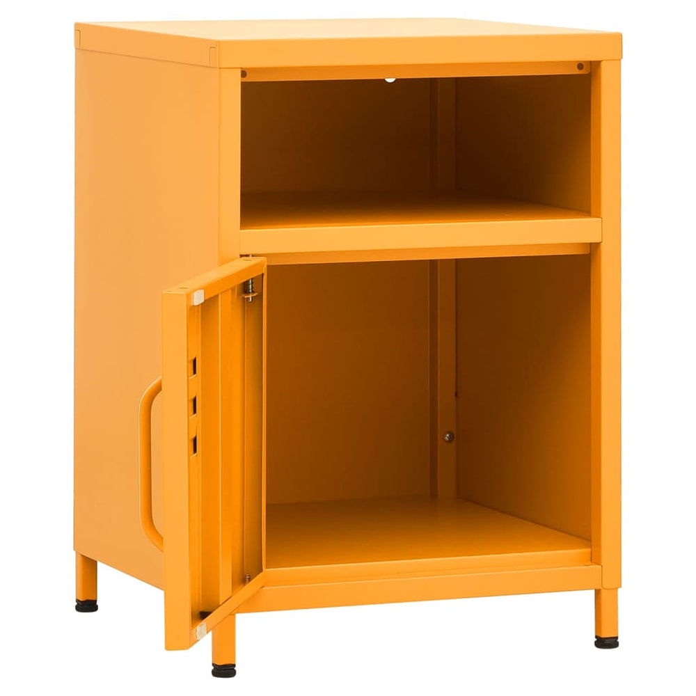 Nachtkastjes 2 st 35x35x51 cm staal mosterdgeel MeubelReus