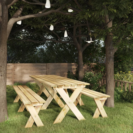 Tuintafel 220x73x70 cm geïmpregneerd grenenhout MeubelReus