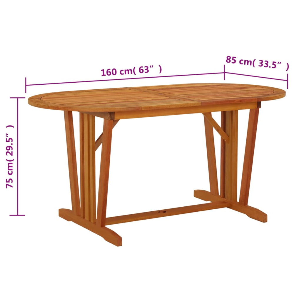 Tuintafel 160x85x75 cm massief eucalyptushout MeubelReus