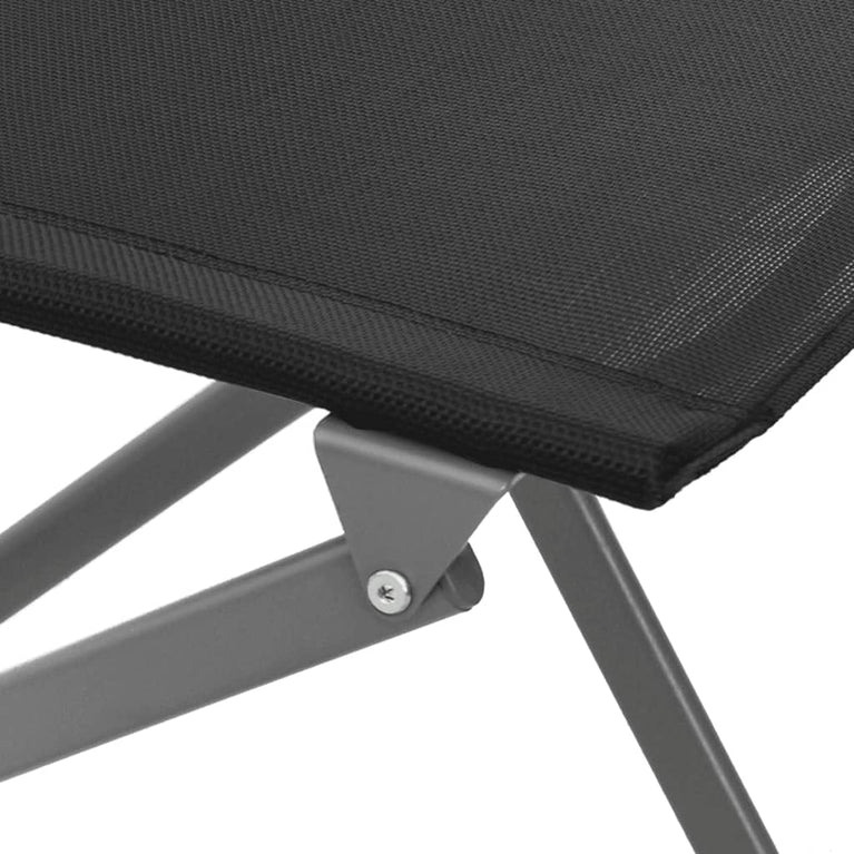 Tuinstoelen inklapbaar 2 st staal en textileen zwart MeubelReus