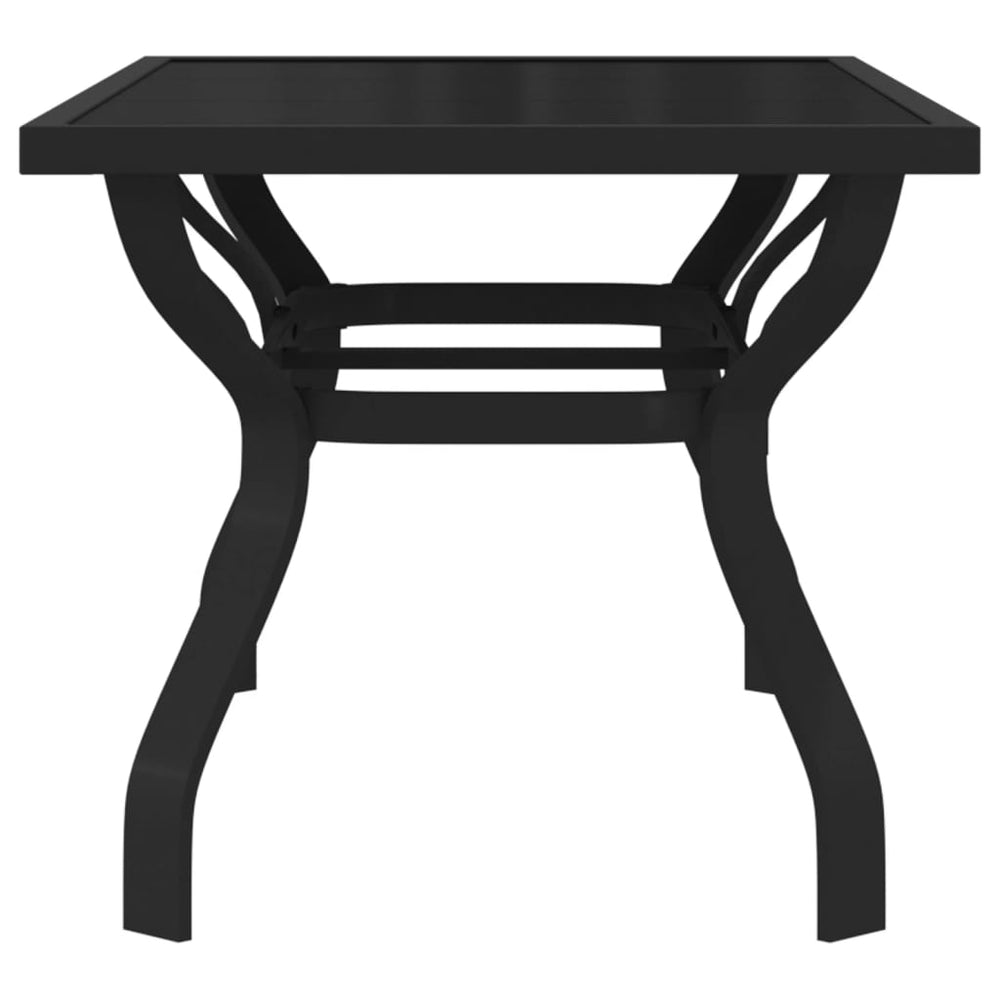 Tuintafel 140x70x70 cm staal en glas zwart MeubelReus
