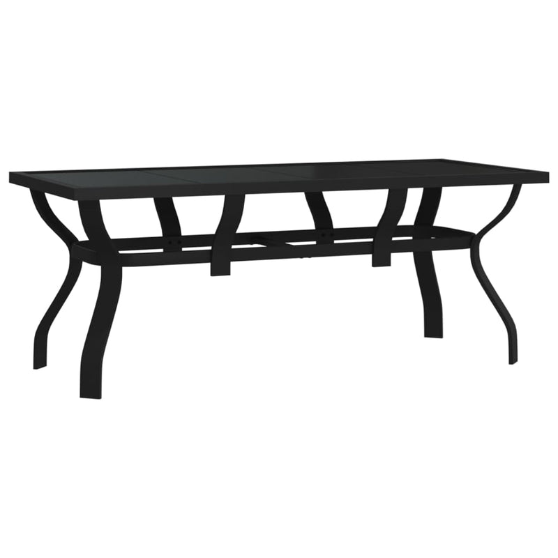 Tuintafel 180x80x70 cm staal en glas zwart MeubelReus