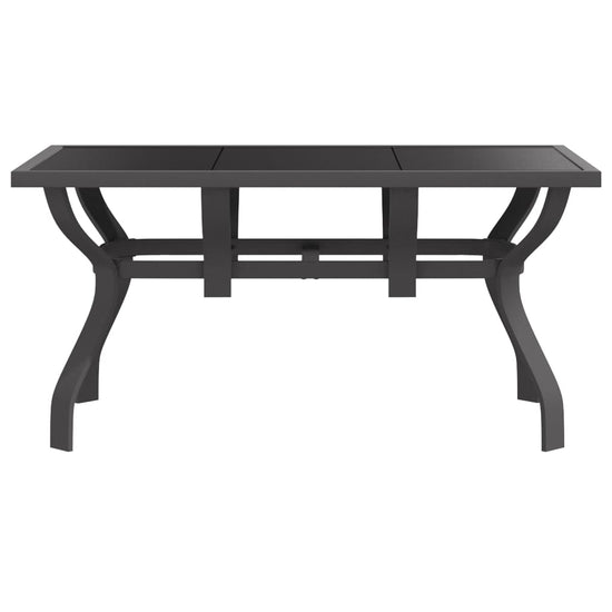 Tuintafel 140x70x70 cm staal en glas grijs en zwart MeubelReus