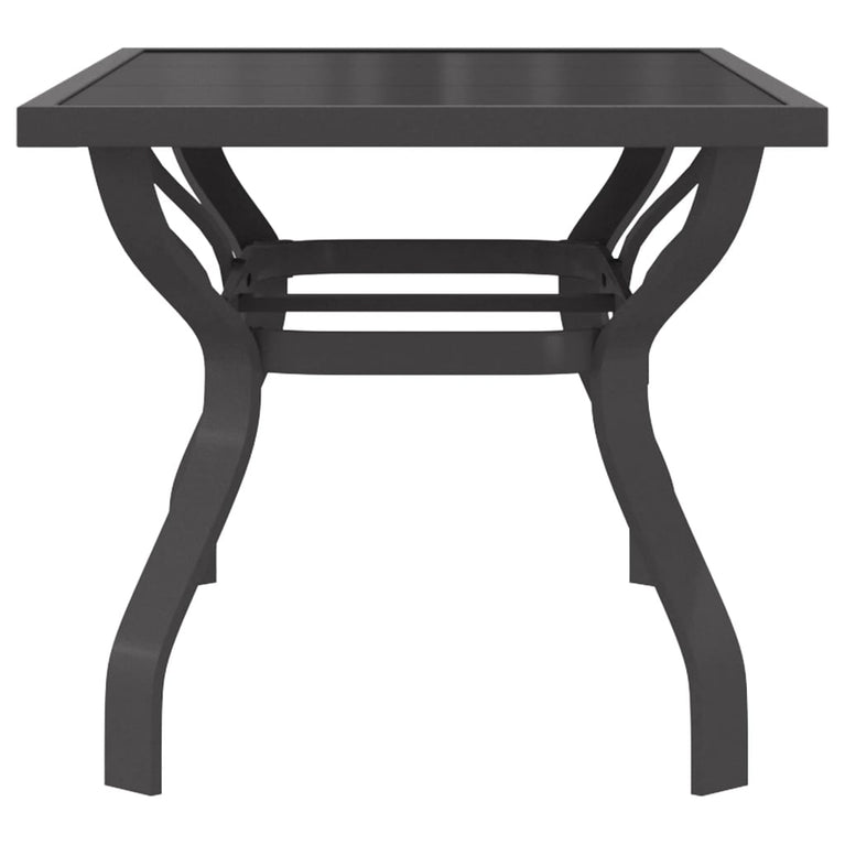 Tuintafel 140x70x70 cm staal en glas grijs en zwart MeubelReus