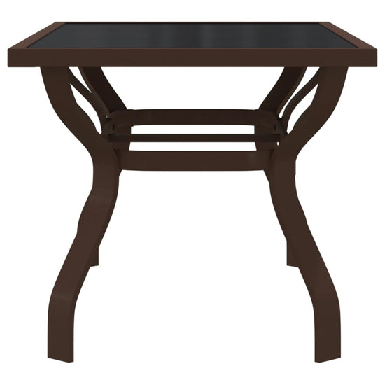 Tuintafel 140x70x70 cm staal en glas bruin en zwart MeubelReus