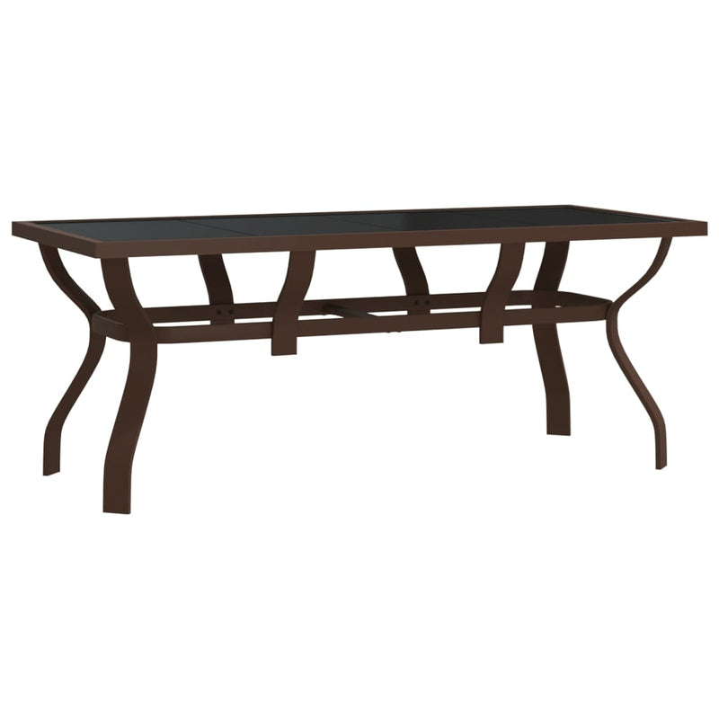Tuintafel 180x80x70 cm staal en glas bruin en zwart MeubelReus