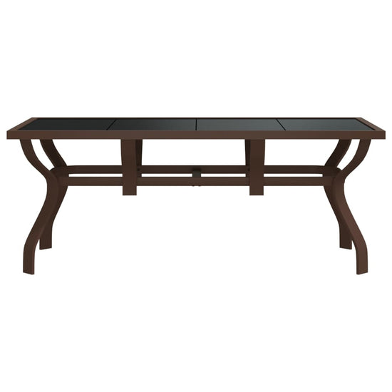 Tuintafel 180x80x70 cm staal en glas bruin en zwart MeubelReus