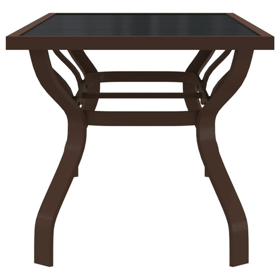 Tuintafel 180x80x70 cm staal en glas bruin en zwart MeubelReus