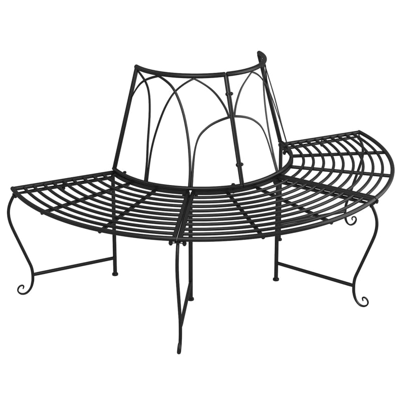 Boombanken 2 st halfrond Ø159 cm staal zwart MeubelReus