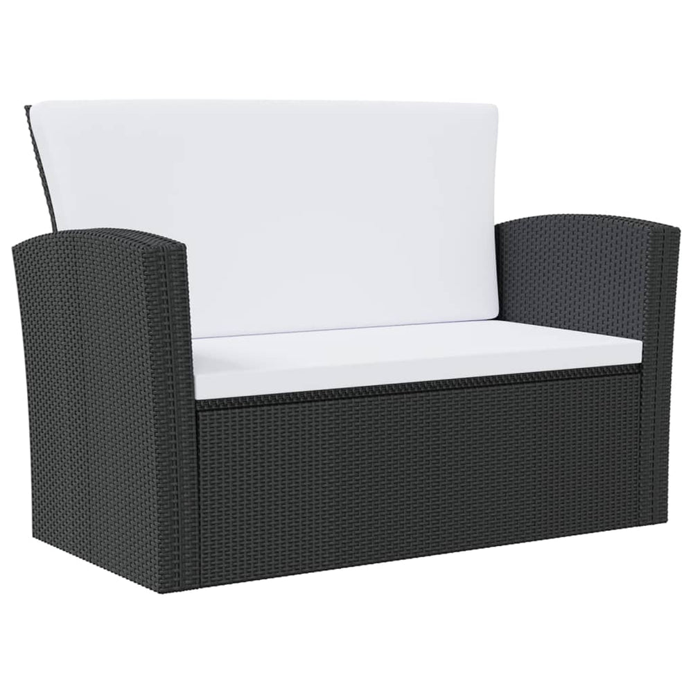 16-delige Loungeset met kussens poly rattan zwart MeubelReus
