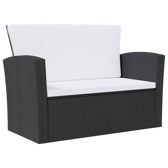 16-delige Loungeset met kussens poly rattan zwart MeubelReus