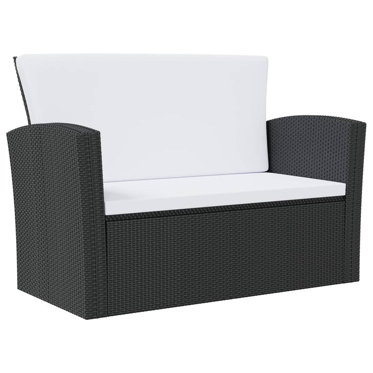 16-delige Loungeset met kussens poly rattan zwart MeubelReus