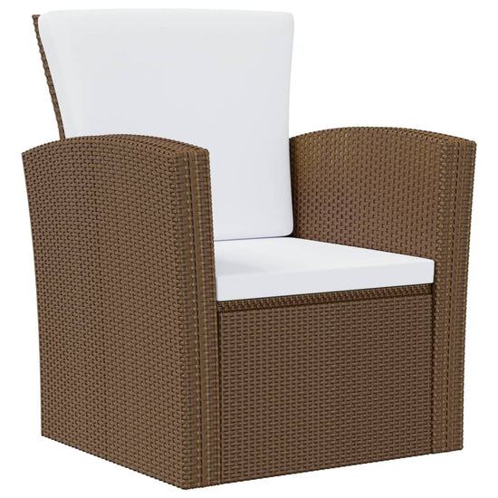 8-delige Loungeset met kussens poly rattan bruin 