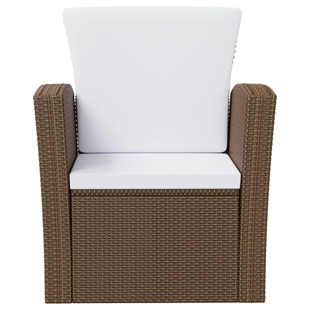 8-delige Loungeset met kussens poly rattan bruin 