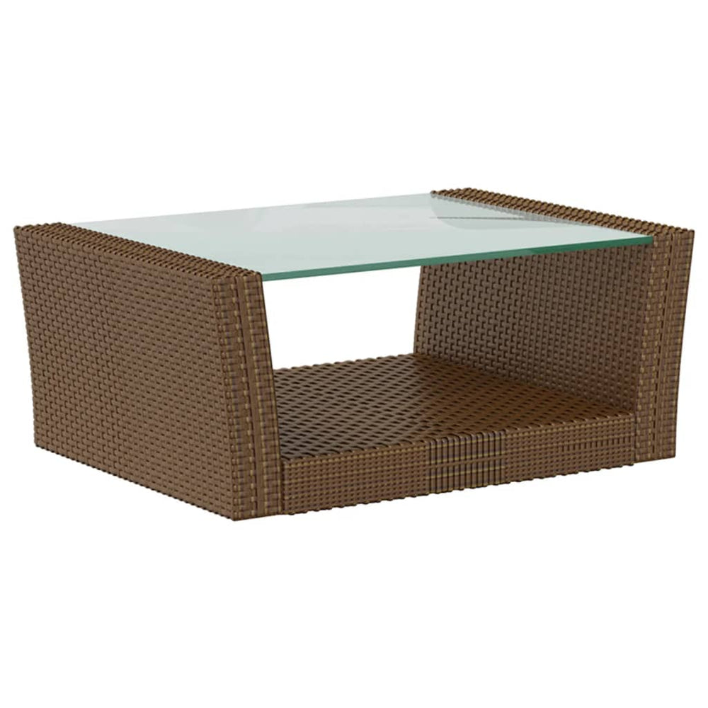 8-delige Loungeset met kussens poly rattan bruin 