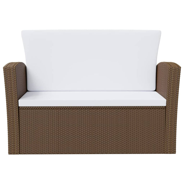 16-delige Loungeset met kussens poly rattan bruin MeubelReus