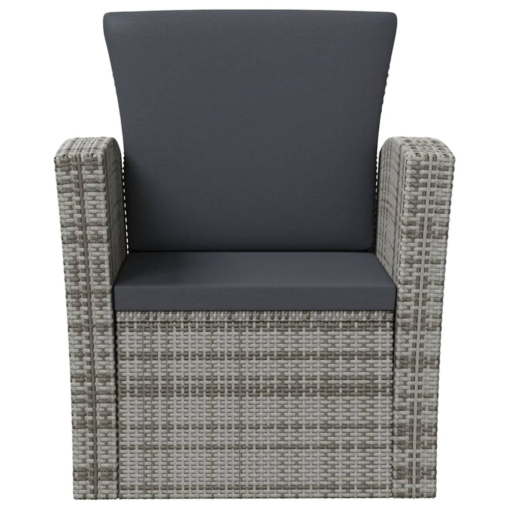 8-delige Loungeset met kussens poly rattan grijs MeubelReus