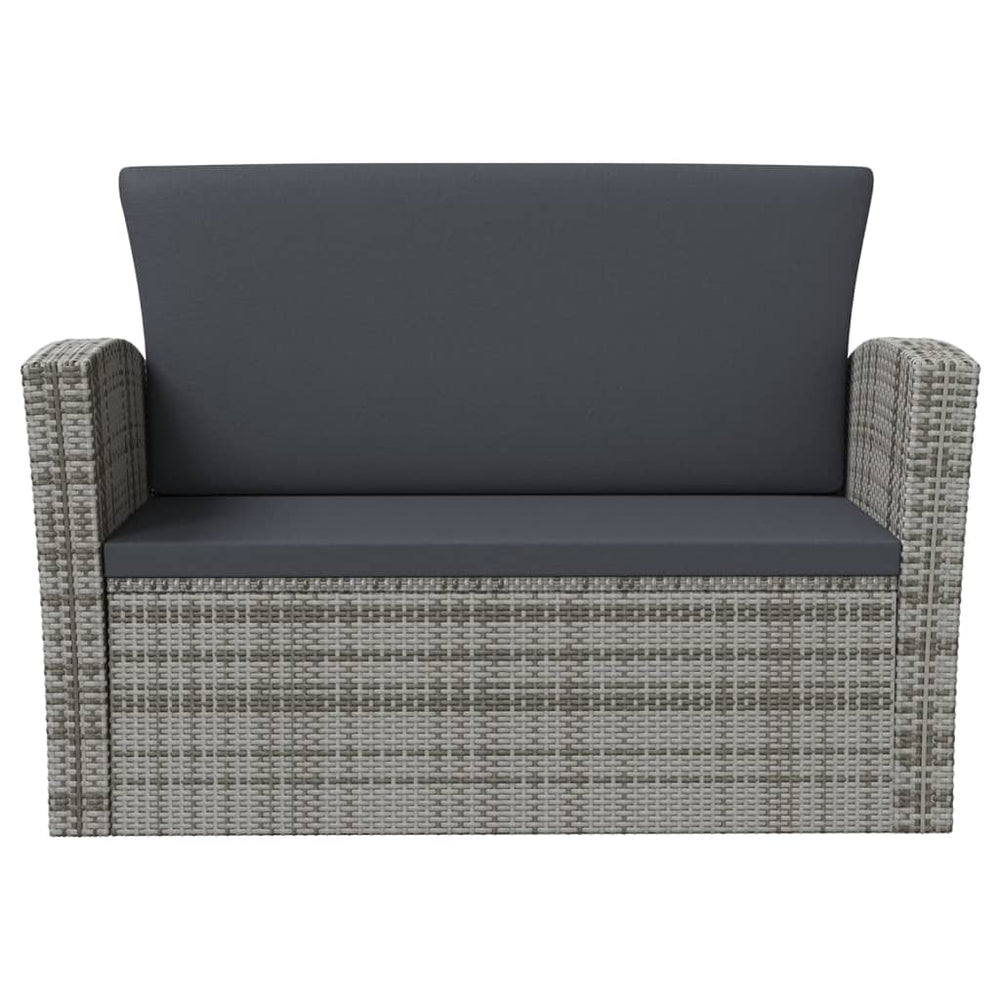 8-delige Loungeset met kussens poly rattan grijs MeubelReus