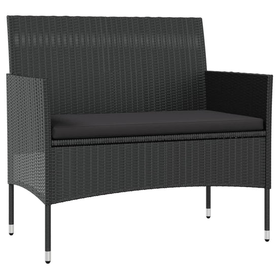 8-delige Loungeset met kussens poly rattan zwart MeubelReus