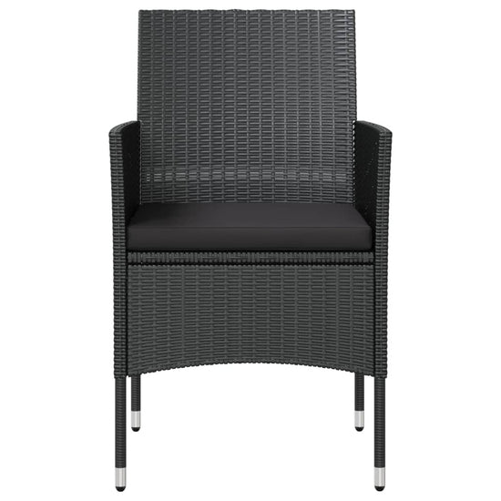 8-delige Loungeset met kussens poly rattan zwart MeubelReus