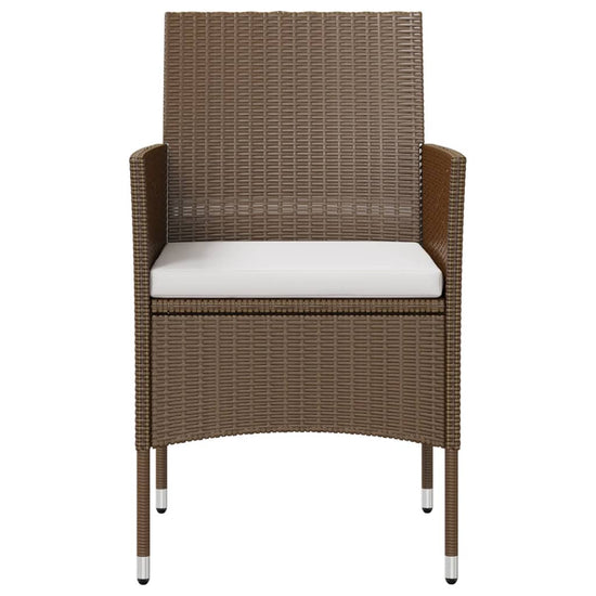 8-delige Loungeset met kussens poly rattan bruin 