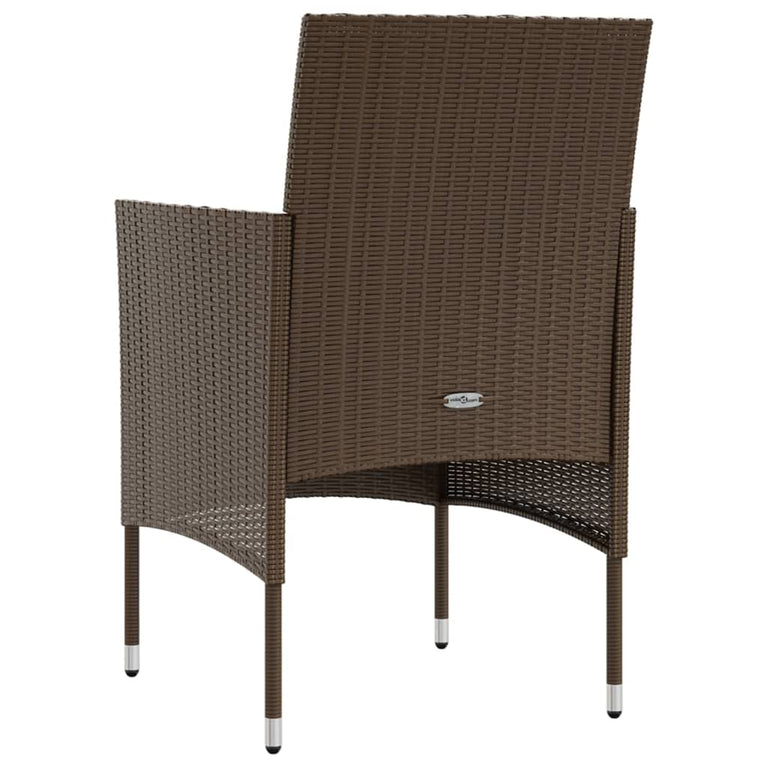 8-delige Loungeset met kussens poly rattan bruin 