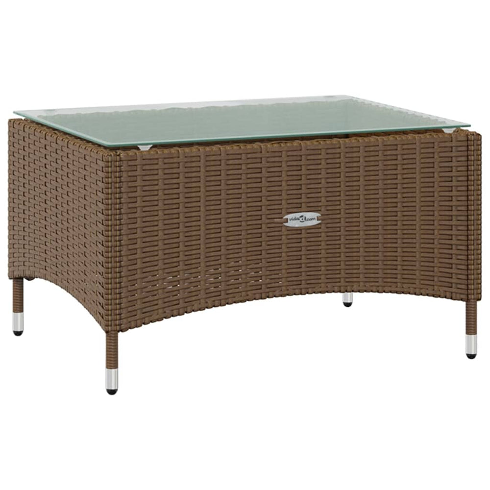8-delige Loungeset met kussens poly rattan bruin 