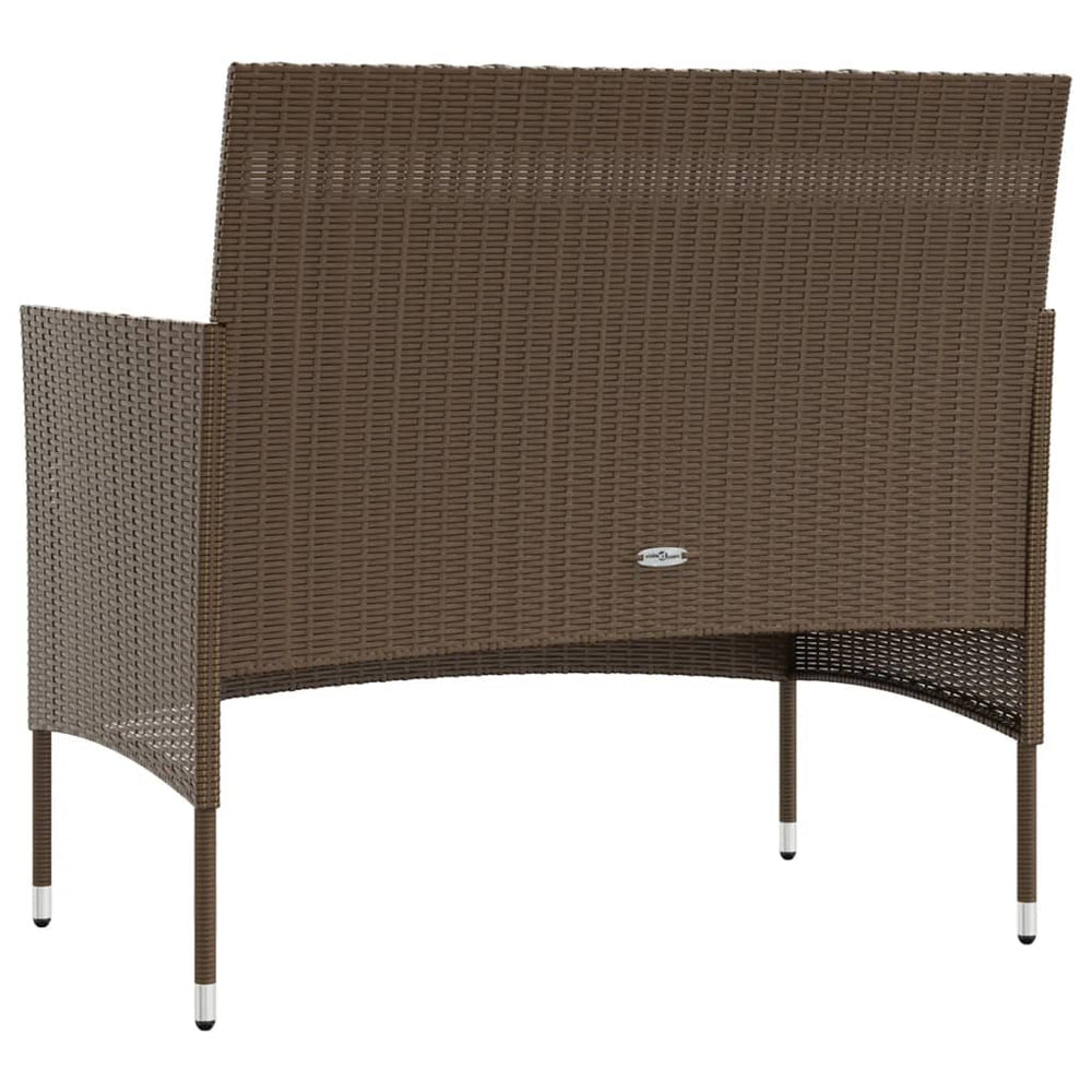 16-delige Loungeset met kussens poly rattan bruin MeubelReus