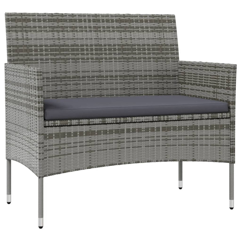 8-delige Loungeset met kussens poly rattan grijs MeubelReus