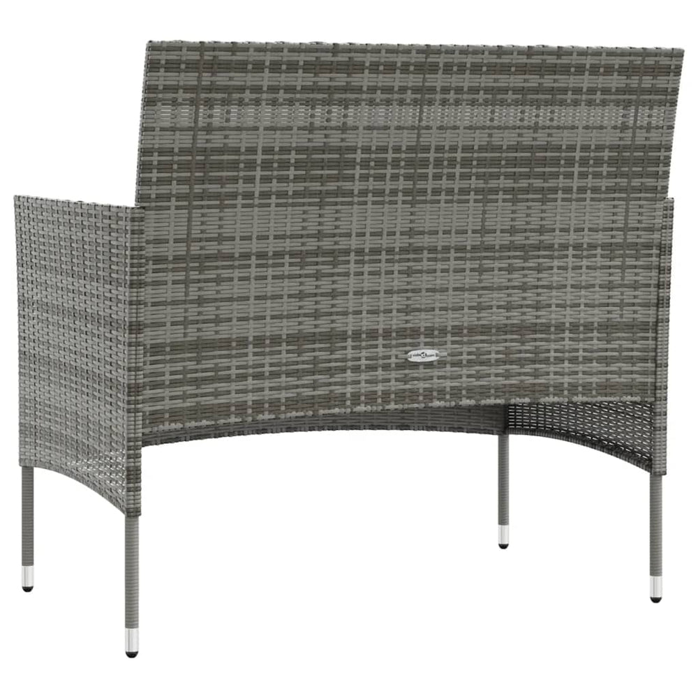 8-delige Loungeset met kussens poly rattan grijs MeubelReus