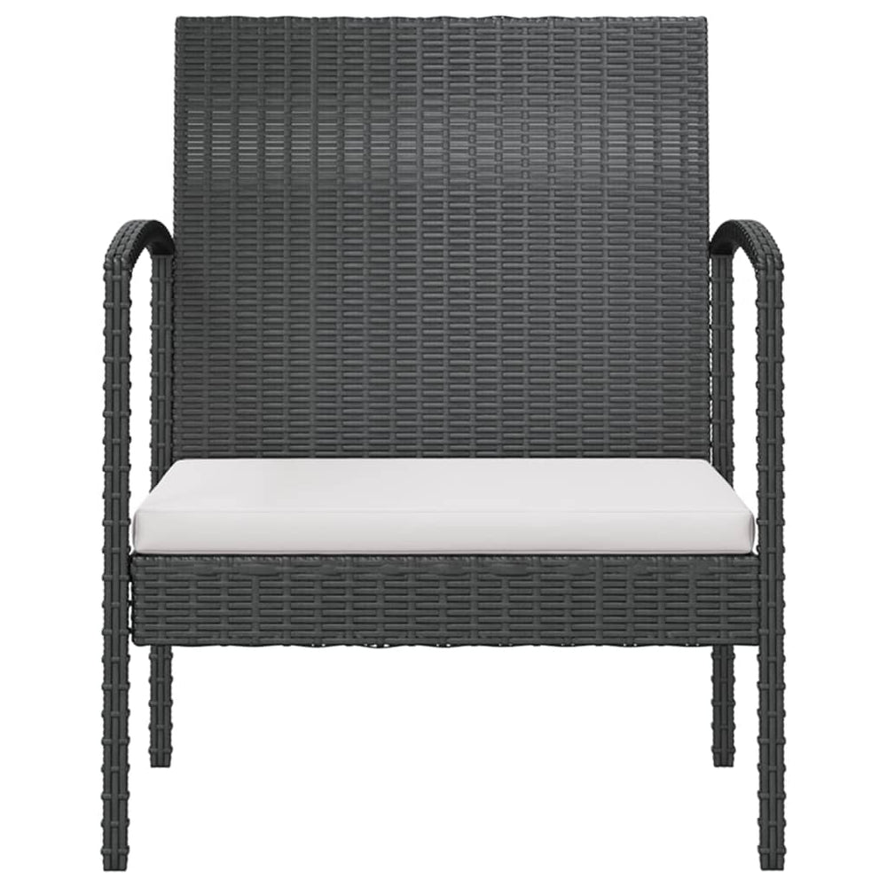 16-delige Loungeset met kussens poly rattan zwart MeubelReus