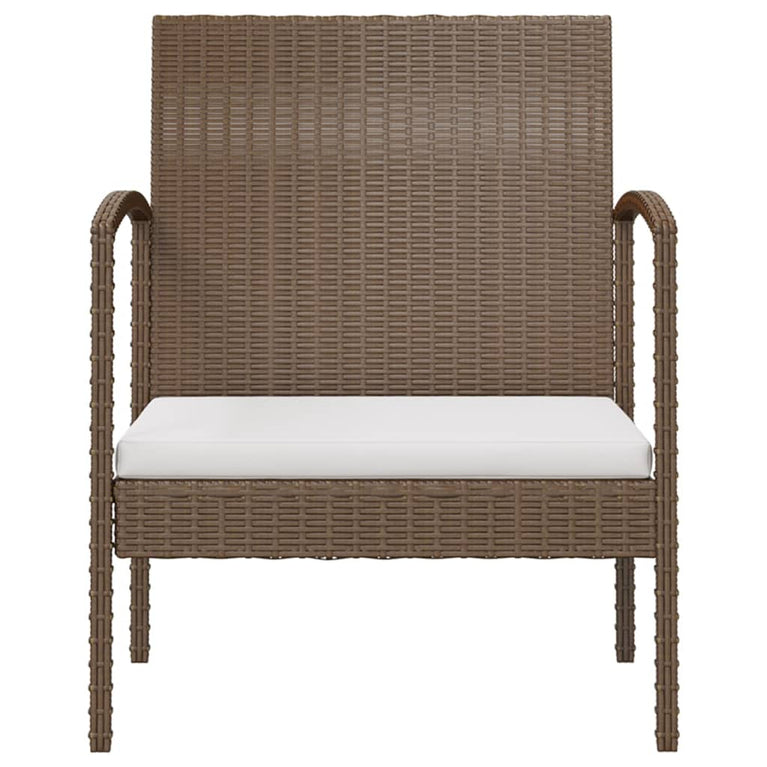 8-delige Loungeset met kussens poly rattan bruin 