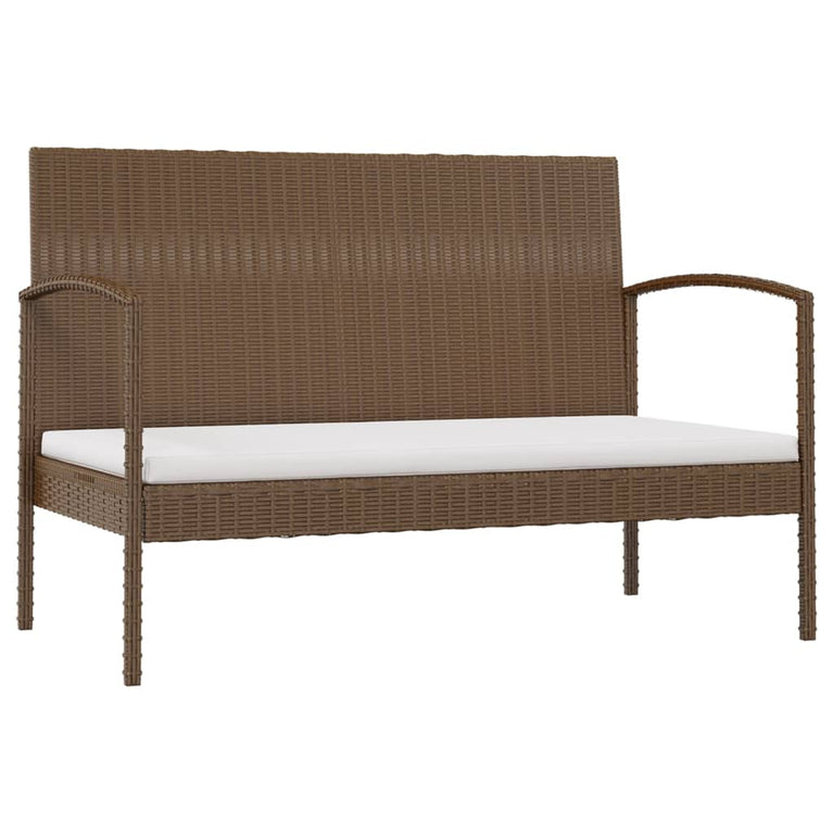 16-delige Loungeset met kussens poly rattan bruin MeubelReus