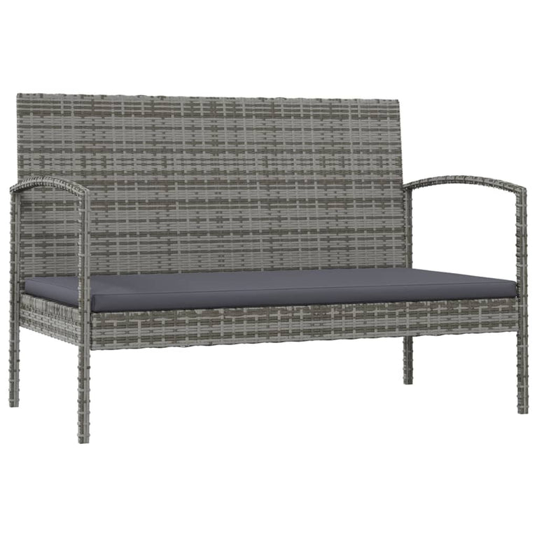 8-delige Loungeset met kussens poly rattan grijs MeubelReus