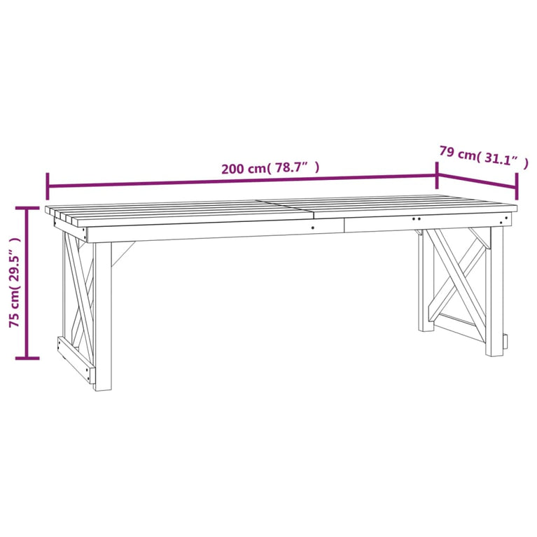 7-delige Tuinset geïmpregneerd massief grenenhout MeubelReus