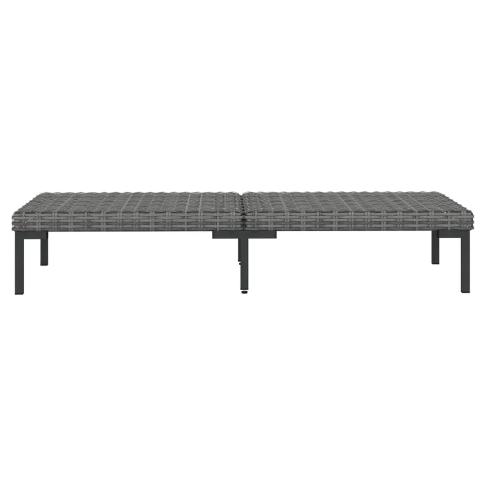 3-delige Loungeset halfrond poly rattan donkergrijs MeubelReus