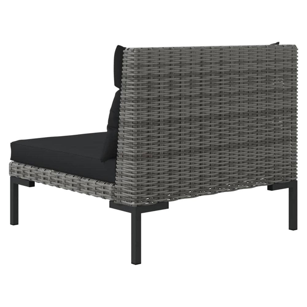 3-delige Loungeset halfrond poly rattan donkergrijs MeubelReus