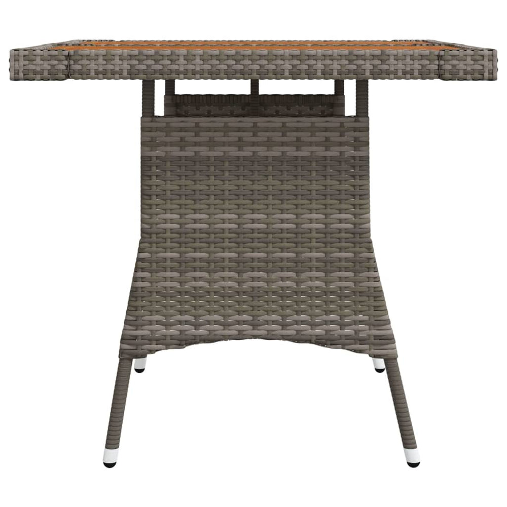 Tuintafel 70x70x72 cm poly rattan en massief acaciahout grijs MeubelReus