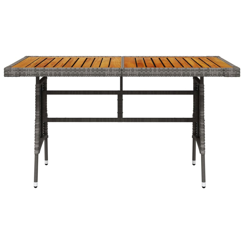 Tuintafel 130x70x72 cm poly rattan en massief acaciahout grijs MeubelReus