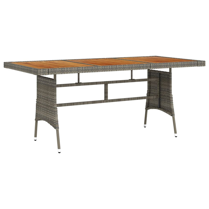 Tuintafel 160x70x72 cm poly rattan en massief acaciahout grijs MeubelReus