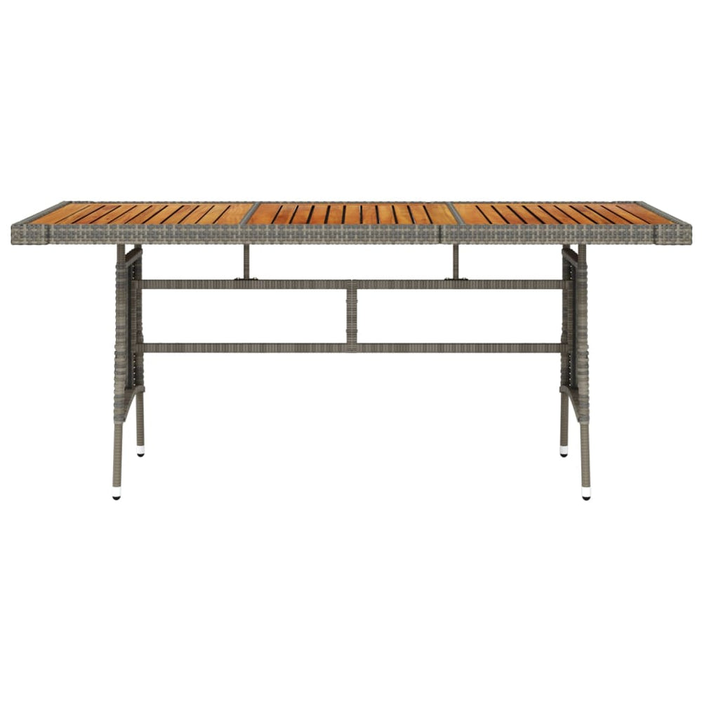 Tuintafel 160x70x72 cm poly rattan en massief acaciahout grijs MeubelReus